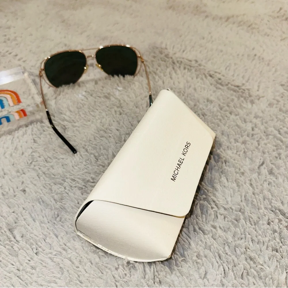 Michael Kors Aviator Sunglasses with oil slick Lenses
